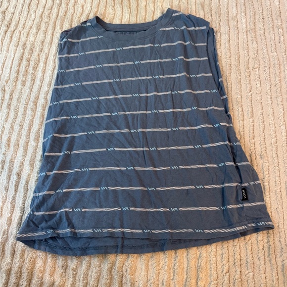 RVCA Gray Striped Sleeveless Top - Picture 1 of 3